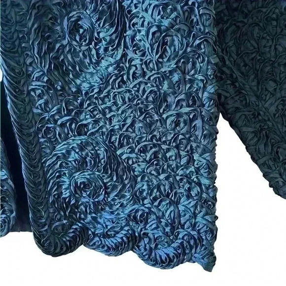 Vintage Embellished Black Blazer Cardigan with White Mink Detachable Fur Neck. - Picture 4 of 11